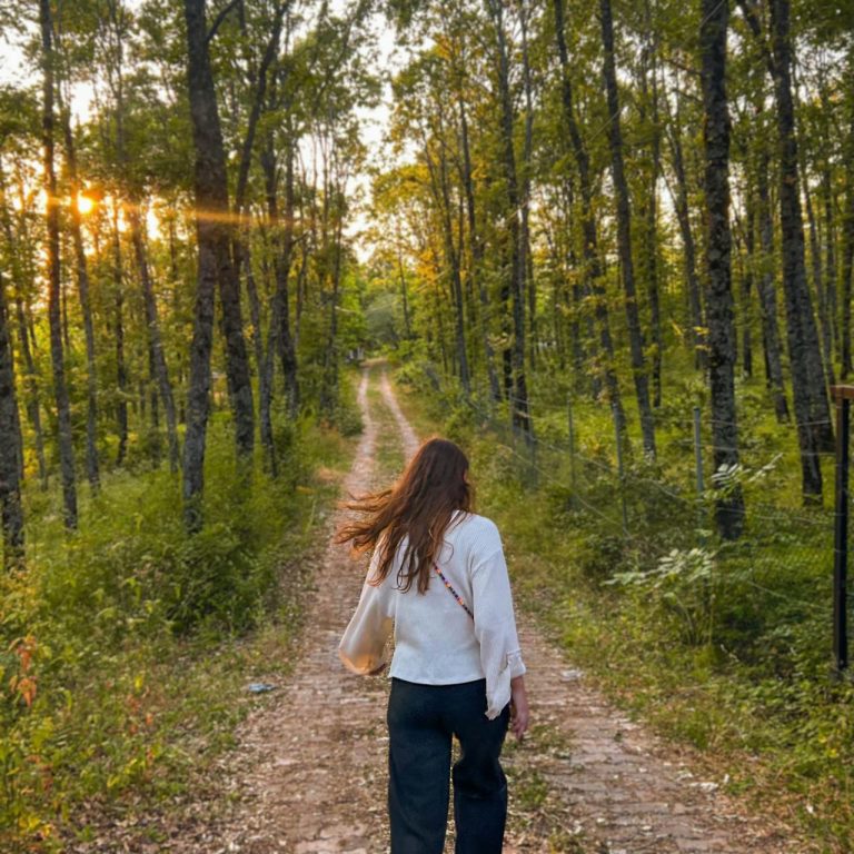 Woman on path