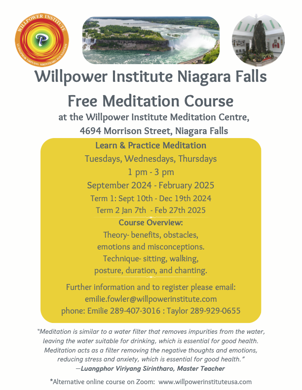 Willpower Institute Niagara Falls Meditation Courss