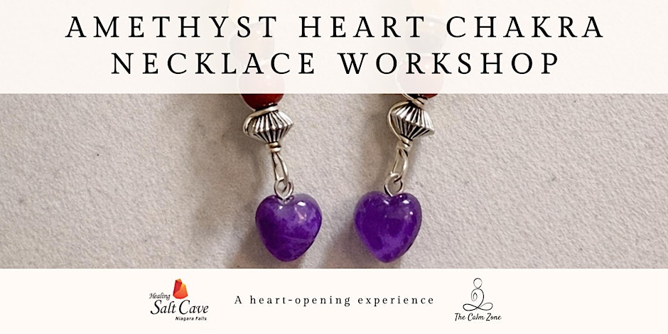 Amethyst Heart Chakra Necklace Workshop amethyst heart chakra necklakce workshop