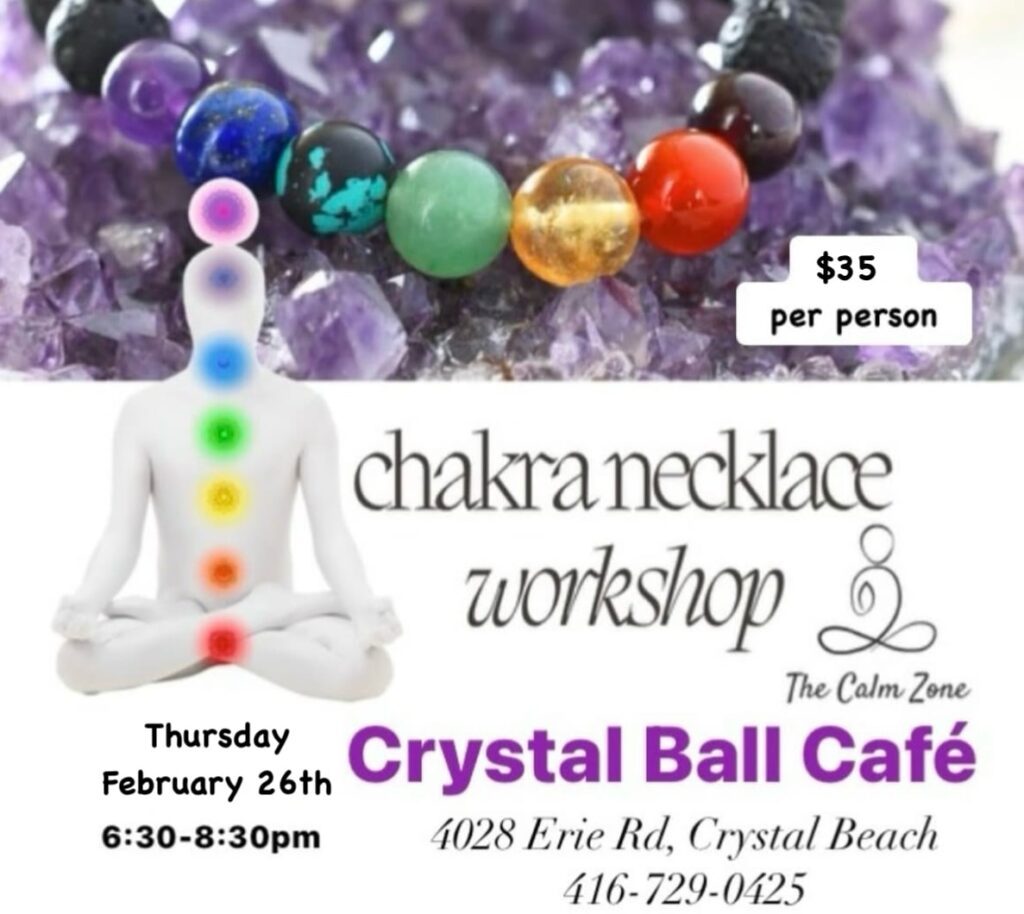 Crystal Ball Café Chakra Necklace Workshop chakra necklace workshop
